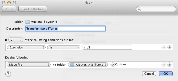 Hazel import musique dropbox